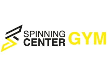 Spinning Center egresados Uniminuto Palabras spinning center en negro y palabra gym en amarillo